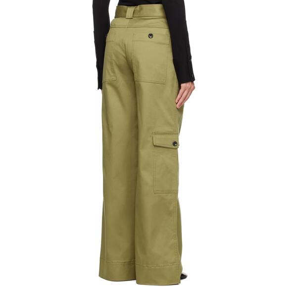 NEW Proenza Schouler White Label Cotton Twill Cargo Pants SIZE 6 Khaki Green NWT - Picture 2 of 16